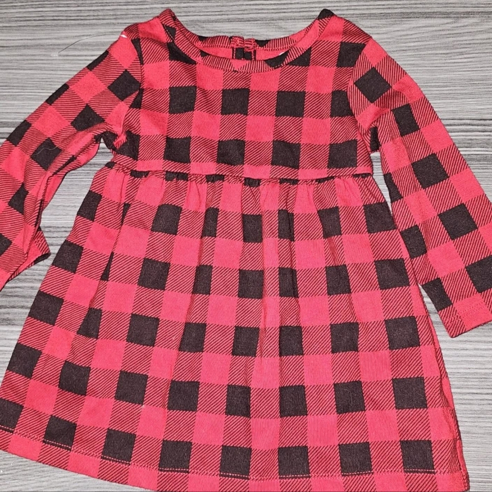 Wonder Nation 6/9m Buffalo Plaid Baby Girls Dress